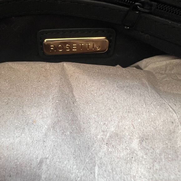 Rosetti Jane Crossbody Shoulder Bag Purse in Black & Gold Adjustable Strap NWOT - Picture 6 of 8